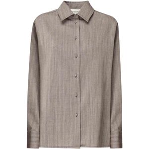 Golden Goose, Dames, Blouses & Shirts, Bruin, Maat: XS Wol,
