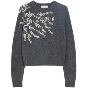 Iblues, Dames, Truien, Grijs, Maat: L Wol,