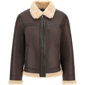 Guess, Heren, Jassen, Bruin, Maat: S Poliester,