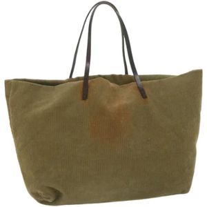 Fendi Vintage, Dames, Pre-owned, Bruin, Maat: ONE Size Corduroy,