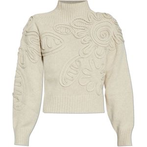 Cult Gaia, Dames, Truien, Beige, Maat: L Katoen,