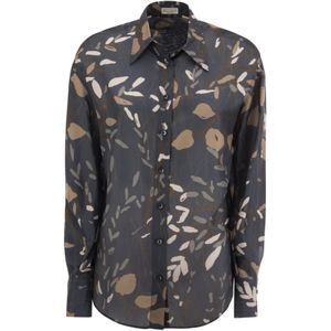 Brunello Cucinelli, Dames, Blouses & Shirts, Veelkleurig, Maat: L Zijde,