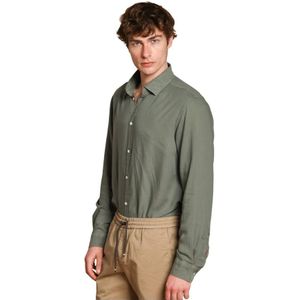 Mason's, Heren, Overhemden, Groen, Maat: 2XL Linnen,