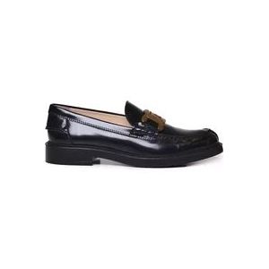 Tod's Zwarte platte schoenen met 98% katoen , Black , Dames , Maat: 39 EU