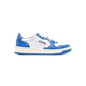 Autry Blauwe perforatie lage sneakers , Blue , Heren , Maat: 44 EU