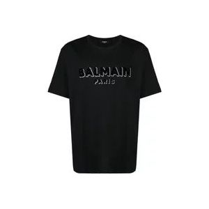 Zwarte T-shirts en Polos van Balmain , Black , Heren , Maat: XL