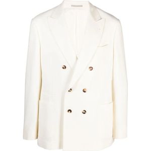 Brunello Cucinelli, Heren, Jassen, Wit, Maat: 3XL Wol,