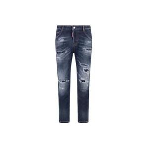 Dsquared2 Blauwe Stretch Katoenen Denim Dames Jeans , Blue , Dames , Maat: S