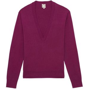 Ines de la Fressange Paris, Dames, Truien, Paars, Maat: XS Katoen,