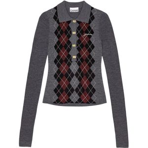 Ganni, Dames, Truien, Grijs, Maat: XS