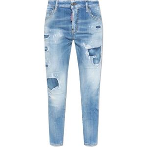 Dsquared2, Dames, Jeans, Blauw, Maat: 2XS Katoen,