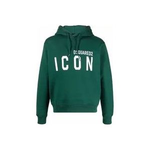 Dsquared2 Rode Hoodie met Bedrukt Logo , Green , Heren , Maat: XL