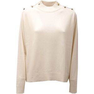 Michael Kors, Dames, Truien, Wit, Maat: L Wol,