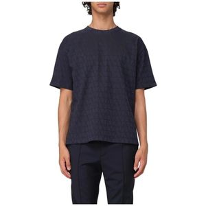 Valentino, Heren, Tops, Blauw, Maat: M Katoen,