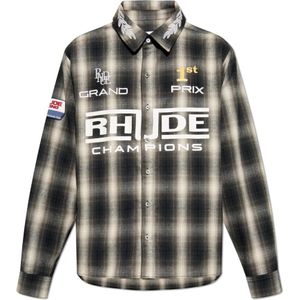 Rhude, Heren, Overhemden, Grijs, Maat: XL Katoen,