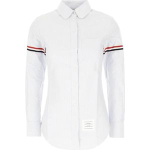 Thom Browne, Dames, Blouses & Shirts, Blauw, Maat: L Katoen,