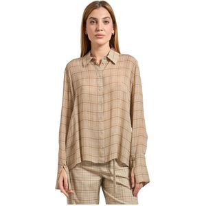 Patrizia Pepe, Dames, Blouses & Shirts, Beige, Maat: S Viscose,