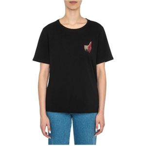 Liu Jo, Dames, Tops, Zwart, Maat: S Katoen,