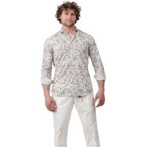 Tintoria Mattei 954, Heren, Overhemden, Beige, Maat: L