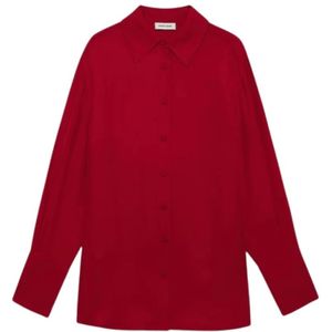 Anine Bing, Dames, Blouses & Shirts, Rood, Maat: S Zijde,