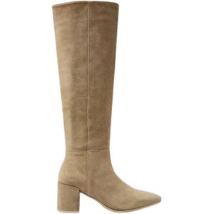 Nubikk Elegante Dameslaarzen van Leer , Beige , Dames , Maat: 41 EU