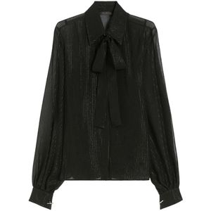 Max Mara, Dames, Blouses & Shirts, Zwart, Maat: M Zijde,