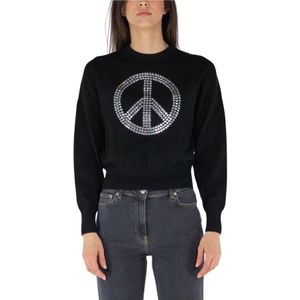 Moschino, Dames, Truien, Zwart, Maat: S Katoen,