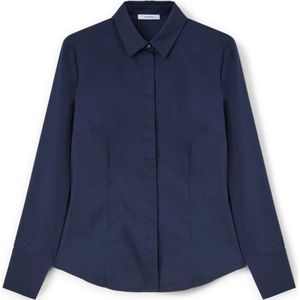 Motivi, Dames, Blouses & Shirts, Blauw, Maat: 2XS Katoen,