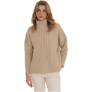 Max Mara Studio, Dames, Truien, Beige, Maat: L Wol,