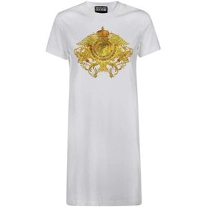 Versace Jeans Couture, Dames, Jurken, Wit, Maat: S Katoen,