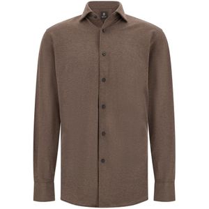 Boggi Milano - Piqué Polo Shirt - Bruin - Regular Fit - Lange Mouwen