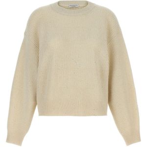 Brunello Cucinelli, Dames, Truien, Wit, Maat: M Wol,