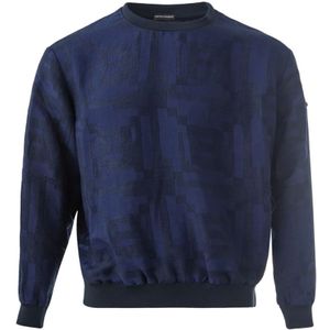Emporio Armani, Heren, Sweatshirts & Hoodies, Blauw, Maat: 2XL Linnen,