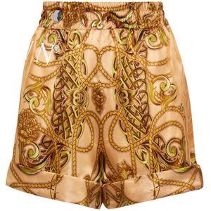 Philipp Plein, Dames, Korte broeken, Beige, Maat: S Zijde,