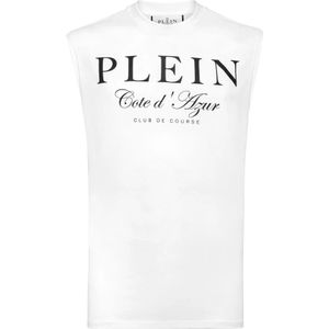 Philipp Plein, Heren, Tops, Wit, Maat: S Katoen,