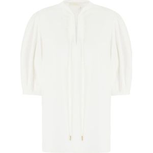 Chloé, Dames, Blouses & Shirts, Beige, Maat: 2XS Katoen,