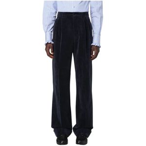 Valentino - Fluwelen Broek - Blauw - Heren