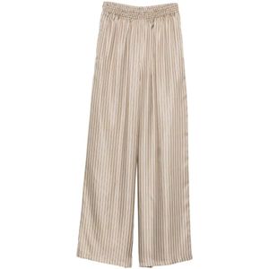 Max Mara, Dames, Broeken, Bruin, Maat: XS Zijde,