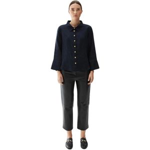 Busnel, Dames, Blouses & Shirts, Blauw, Maat: XS Katoen,