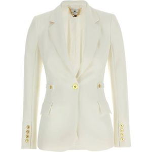 Elisabetta Franchi, Dames, Jassen, Beige, Maat: S Zijde,