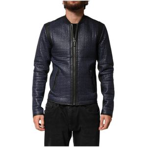 Dolce & Gabbana, Heren, Jassen, Blauw, Maat: S Nylon,