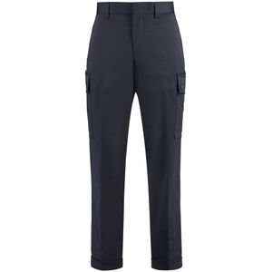 Etro, Heren, Broeken, Blauw, Maat: L Katoen,