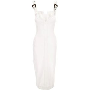 Versace Jeans Couture - Witte Jurken - Midi-lengte - Dames - Katoen