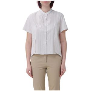 Shirts - Multicolor - Gestreept Korte Mouwen Mandarin Collar Shirt