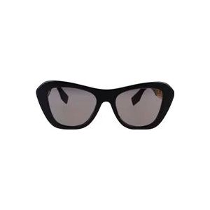 Glamoureuze geometrische zonnebril met Fendi-motief , Black , Dames , Maat: 52 MM