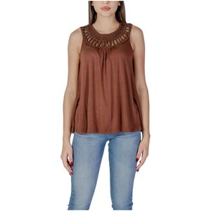 b.young, Dames, Tops, Bruin, Maat: S Viscose,