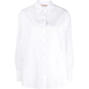 Twinset, Dames, Blouses & Shirts, Wit, Maat: S Katoen,