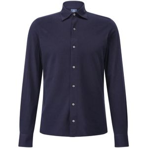 Finamore, Heren, Overhemden, Blauw, Maat: XL Kasjmier,