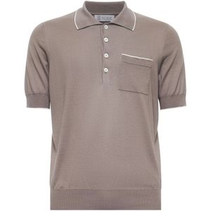 Brunello Cucinelli, Heren, Tops, Bruin, Maat: L Katoen,