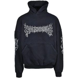 Balenciaga, Heren, Sweatshirts & Hoodies, Zwart, Maat: XL Katoen,